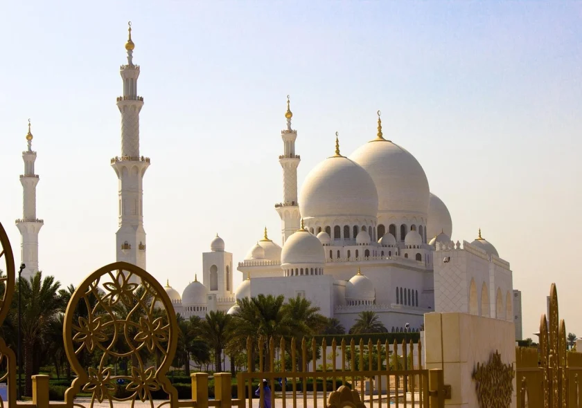 Abu Dhabi Grand Mosque Evening View